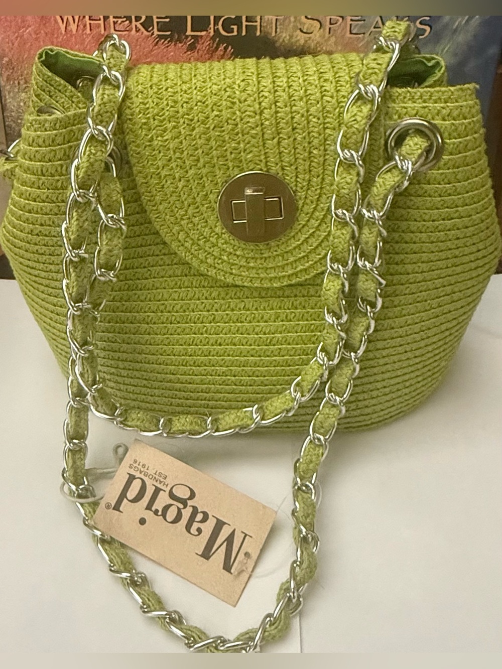 2-Day sale $20 NWT Boho Chic Lime Green Woven Straw Shoulder Bag